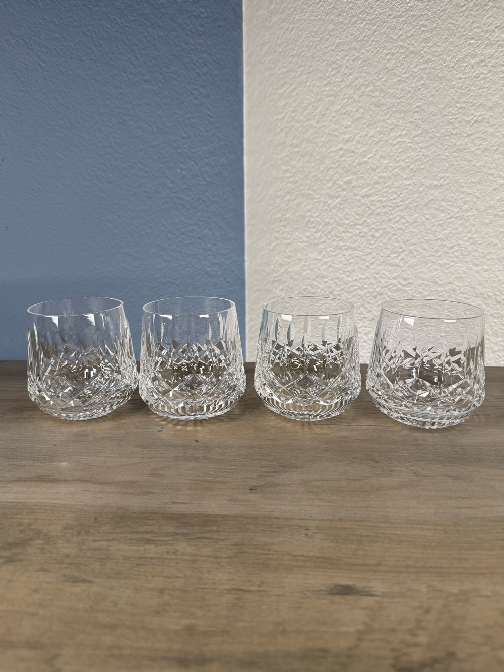 Waterford Lismore Roly Poly Crystal Old Fashioned Set of 4
